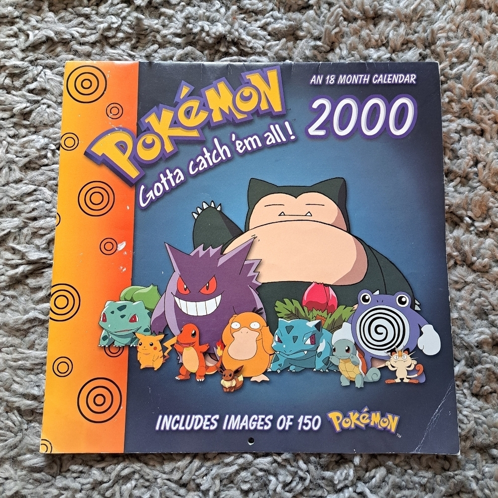 Pokemon vintage year 2000 memorabilia calendar